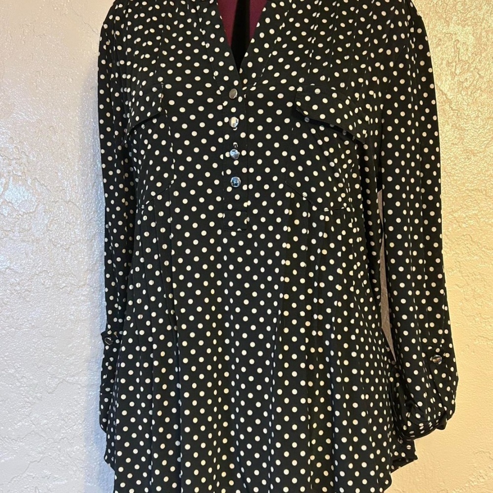 Polka Dot Blouse - Black and White